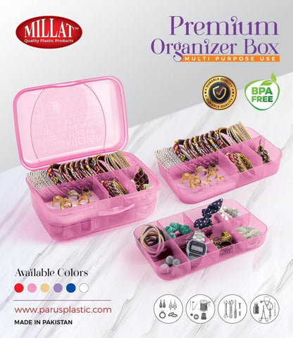 3-Tier Jewelry and Cosmetics Organizer Box