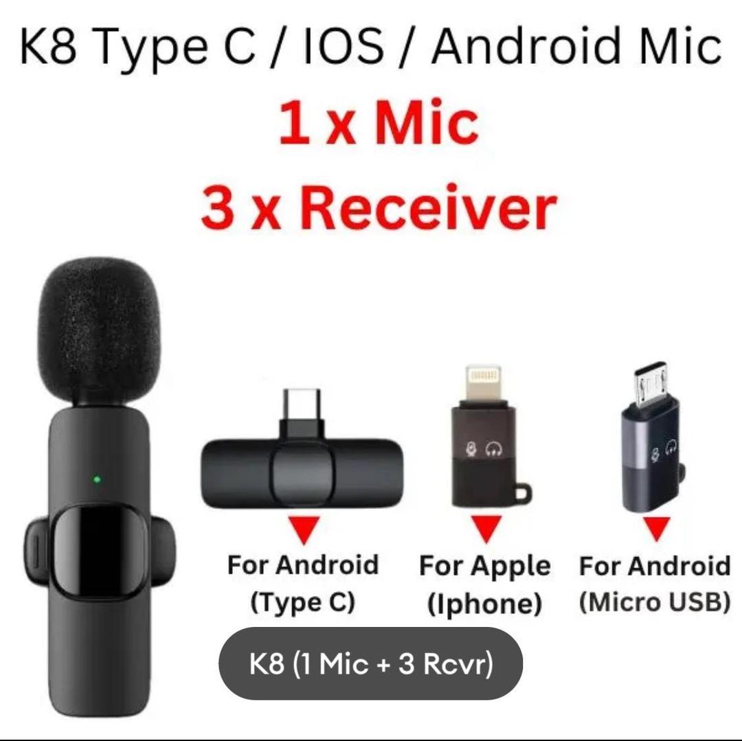 Wireless 3 in 1 Noise Reduction Microphone